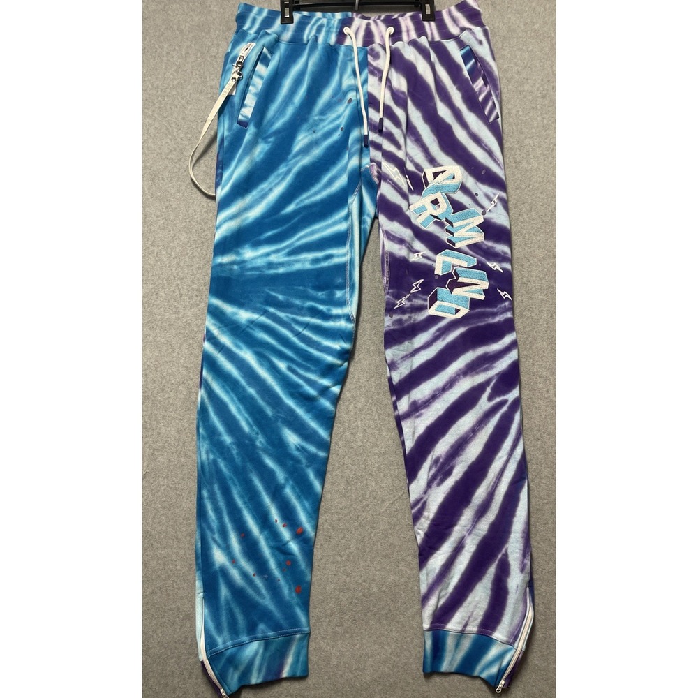 Dreamland Joggers Tie-Dyed Embroidered Logo Zip/ Ankle Pocket Men Size XL NWT